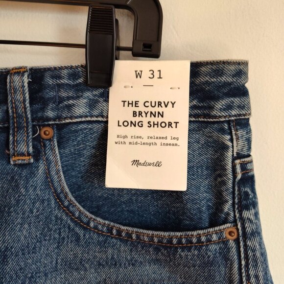 Ladies SZ 31 Madewell Mid Wash Curvy Brynn Denim Short - Picture 2 of 5